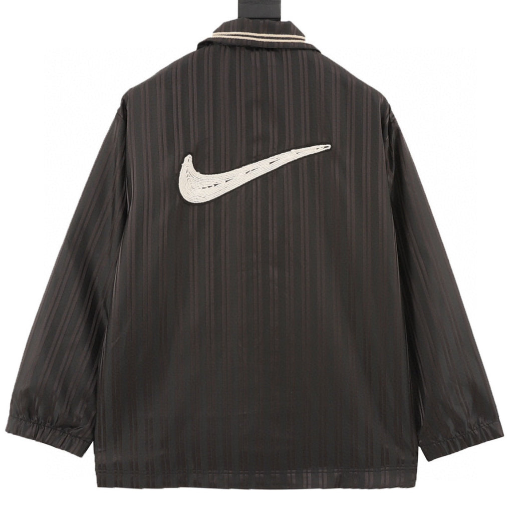 ike x BODE “Astro Grabber” Chaqueta Retro Negra con Rayas