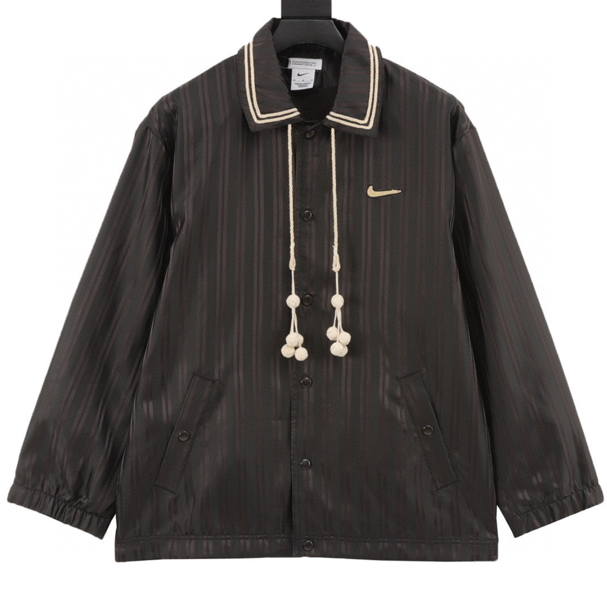 ike x BODE “Astro Grabber” Chaqueta Retro Negra con Rayas