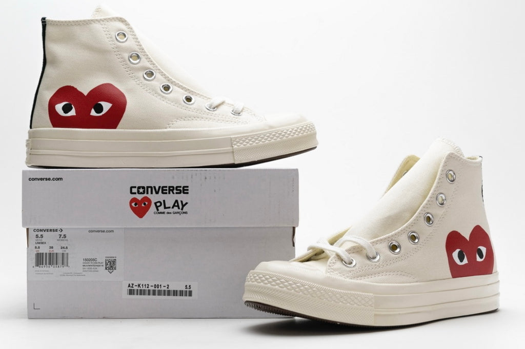 Converse Chuck 70 x CDG Play – Blanco con Corazón Rojo